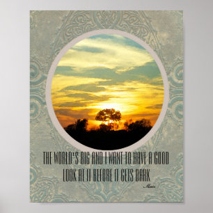 Muir quote poster sunset nature photograph