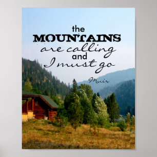 Muir quote poster the mountains are calling