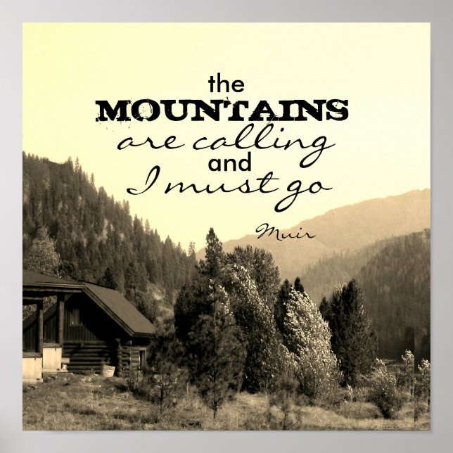Muir quote poster the mountains are calling (Front)