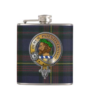 Muir Tartan & Badge Hip Flask