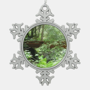 Muir Woods Bridge I Snowflake Pewter Christmas Ornament