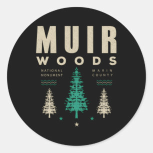 Muir Woods National Park Hiking Camg Classic Round Sticker
