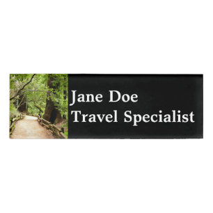 Muir Woods Path II Nature Photography Name Tag