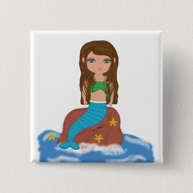 Muirenn the Mermaid Button (Front)