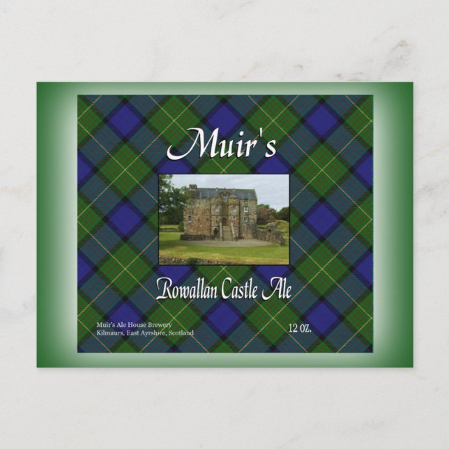 Muir's Rowallan Castle Ale Postcard (Front)