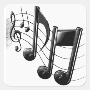 Muisic notes on fancy staff square sticker