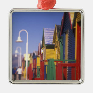 Muizenburg Bathing Boxes, near Capetown, South Metal Ornament