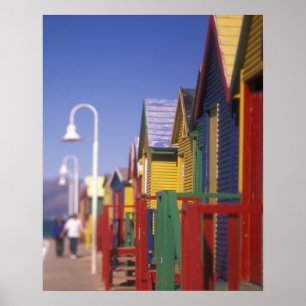 Muizenburg Bathing Boxes, near Capetown, South Poster