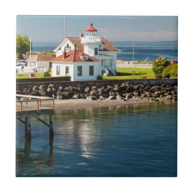 Mukilteo Lighthouse, Mukilteo, Washington, USA Ceramic Tile (Front)