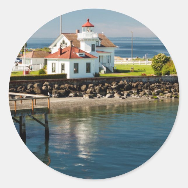 Mukilteo Lighthouse, Mukilteo, Washington, USA Classic Round Sticker (Front)