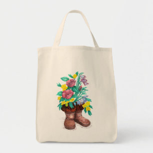 Mukluk Boot Flower Planter Shopping Tote Bag