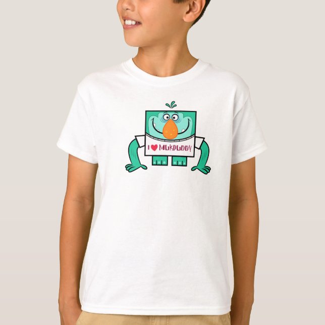 Mukpuddy - "l <3 Muk"  Kids Ringer Shirt (Front)