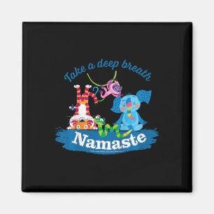 Mula And Friends Take A Deep Breath Namaste Yoga K Magnet