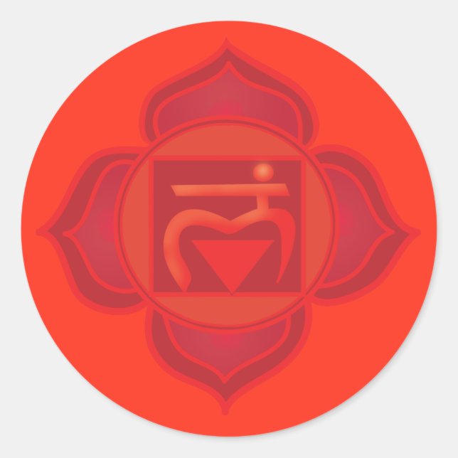 Muladhara chakra  Classic Round Sticker, Glossy Sticker (Front)