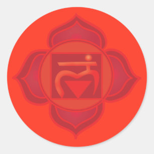 Muladhara chakra  Classic Round Sticker, Glossy Sticker