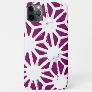 Mulberry and white geometric pattern iPhone 11 pro max case