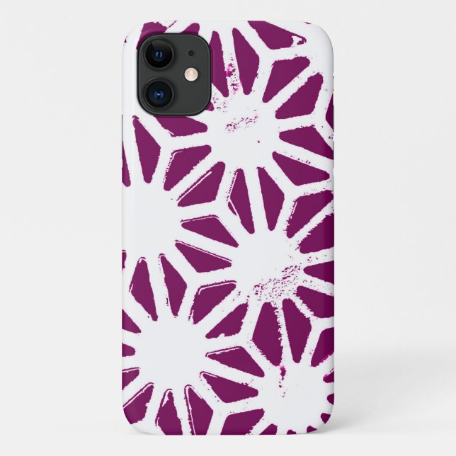 Mulberry and white geometric pattern Case-Mate iPhone case (Back)