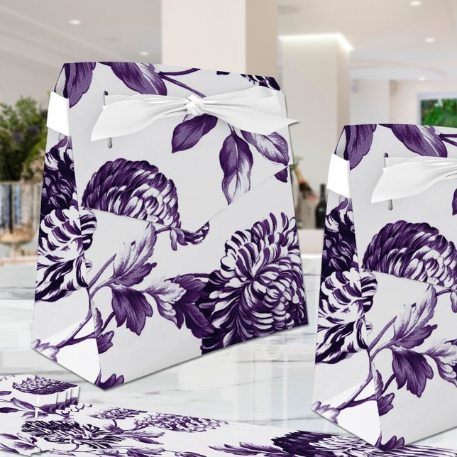 Mulberry Blue Purple Botanical Floral Toile No. 2 Favour Box (Creator Uploaded)