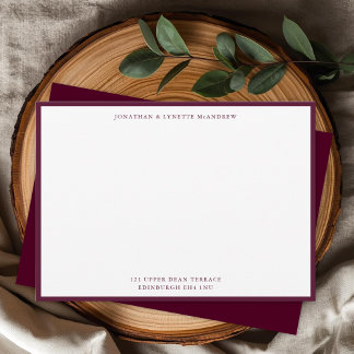Mulberry Classic Border Flat Note Card