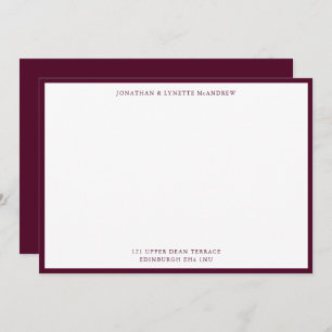 Mulberry Classic Border Flat Note Card