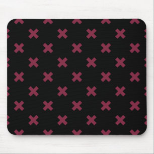 Mulberry cross stitches on black mouse pad