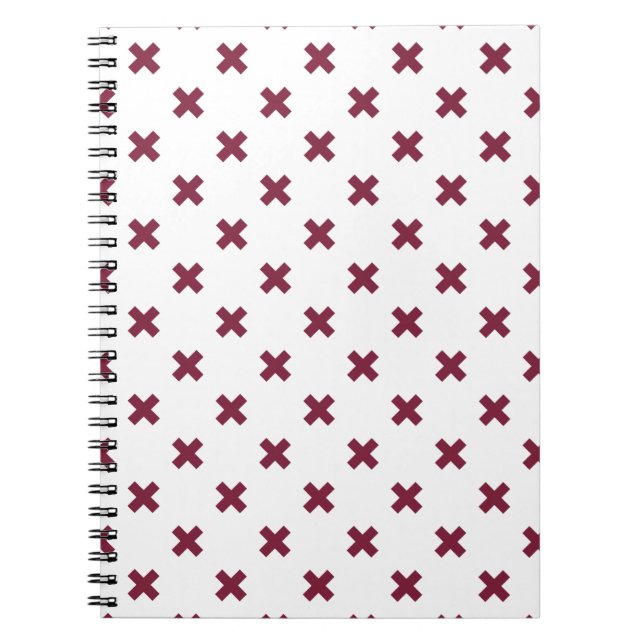 Mulberry cross stitches on white notebook (Front)