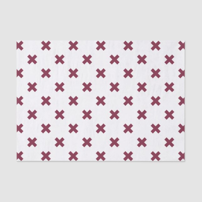Mulberry cross stitches on white tissue paper (Front)