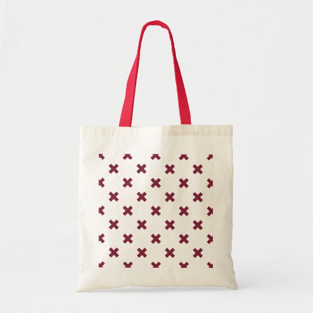 Mulberry cross stitches on white tote bag (Front)