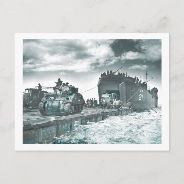 Mulberry Deep Water Harbour D-Day Postcard (Front)