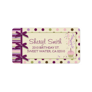 Mulberry Dot Address Label