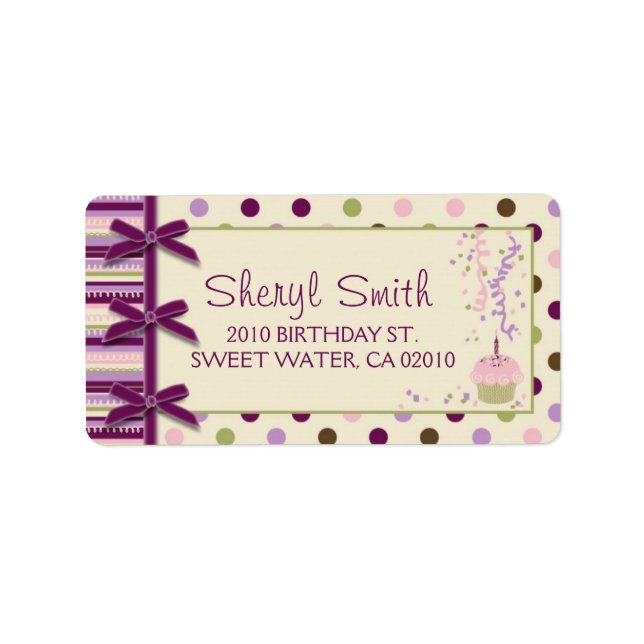 Mulberry Dot Address Label (Front)