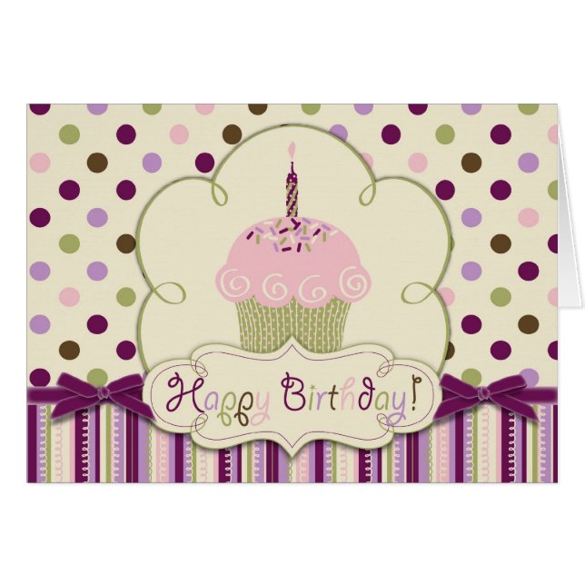 Mulberry Dots Card (Front Horizontal)