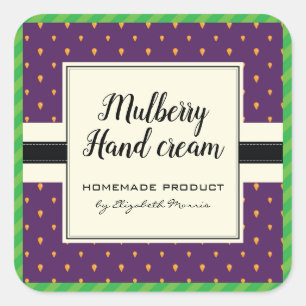 Mulberry flavour homemade product packaging label