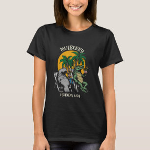 Mulberry Florida USA Funny Manatee and Alligator D T-Shirt