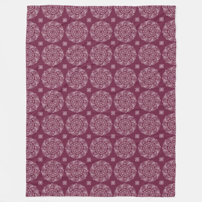 Mulberry Mandala Fleece Blanket (Front)