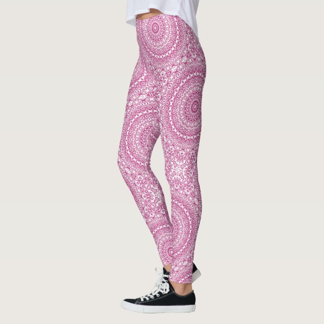 Mulberry Mandala Geometric Pattern Leggings (Left)