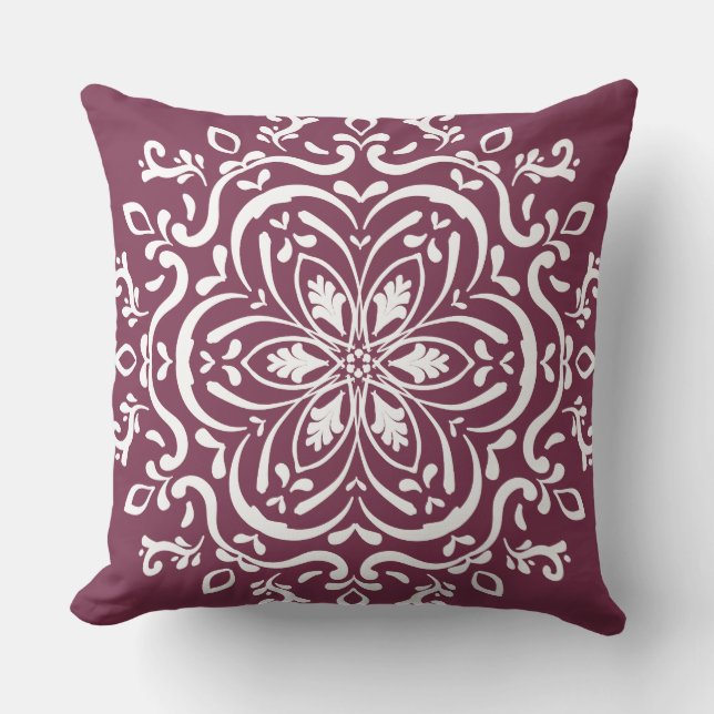Mulberry Mandala Outdoor Cushion (Front)