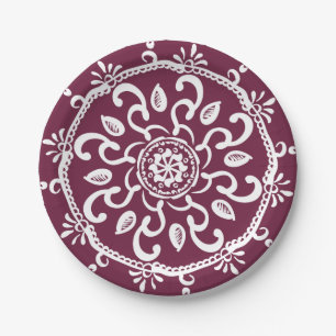 Mulberry Mandala Paper Plate
