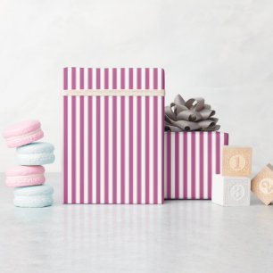 Mulberry Pink & White Stripes Wrapping Paper