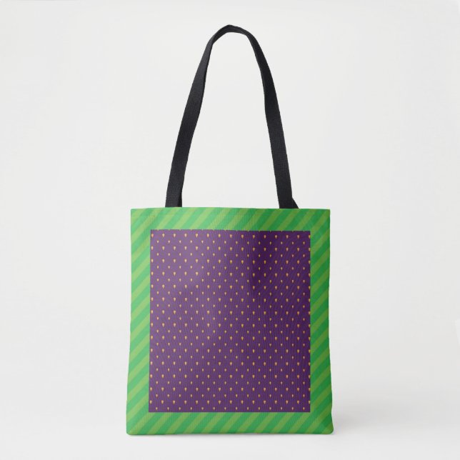 Mulberry purple fruit 80's retro pattern design  tote bag (Front)
