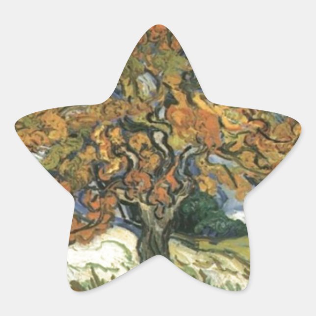 Mulberry Tree by van Gogh Star Sticker (Front)