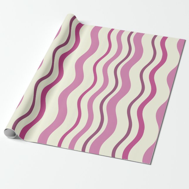 Mulberry Waves Wrapping Paper (Unrolled)