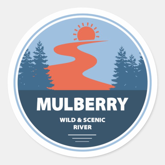 Mulberry Wild And Scenic River, Arkansas Classic Round Sticker (Front)