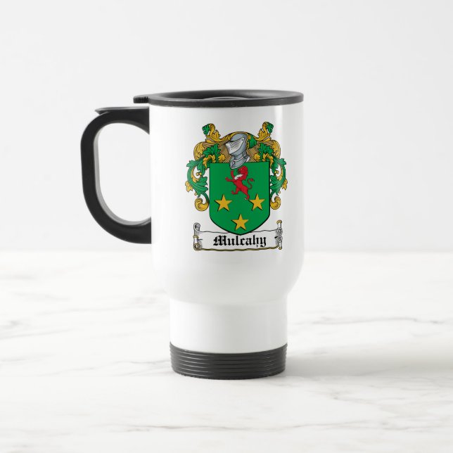 Mulcahy Family Crest Travel Mug (Left)