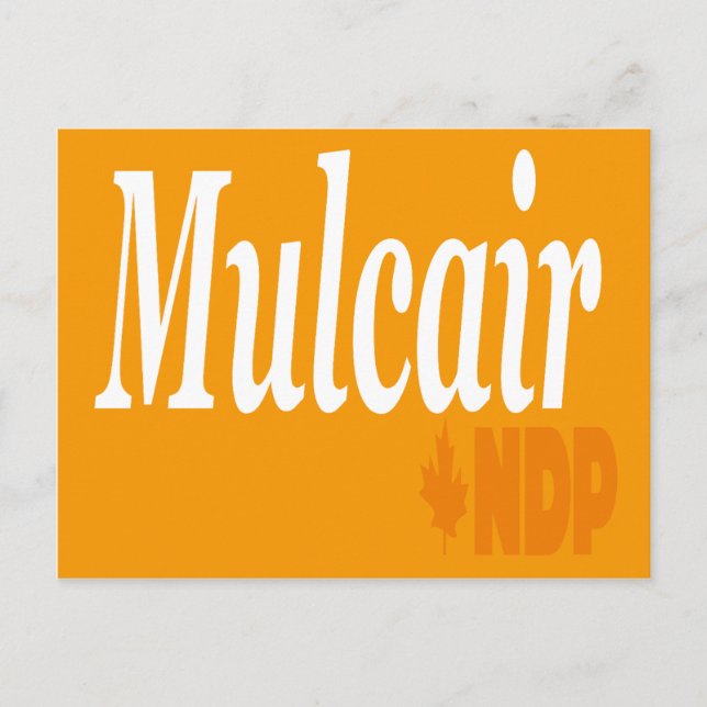 Mulcair NDP Postcard (Front)