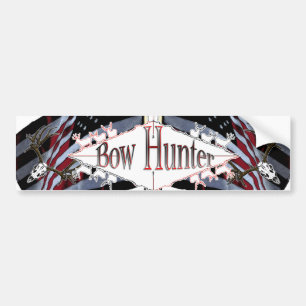 mule deer bow hunter bumper sticker