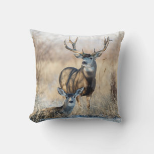 Mule Deer Buck and Doe Cushion