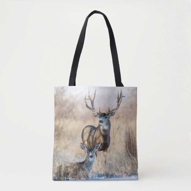 Mule Deer Buck and Doe Tote Bag (Front)