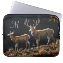 Mule Deer Buck & Doe Monogram