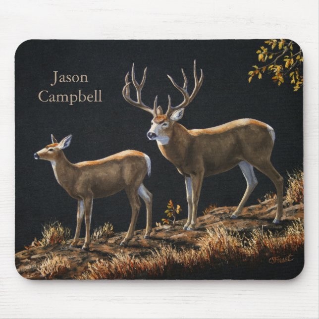 Mule Deer Buck & Doe Mouse Pad (Front)